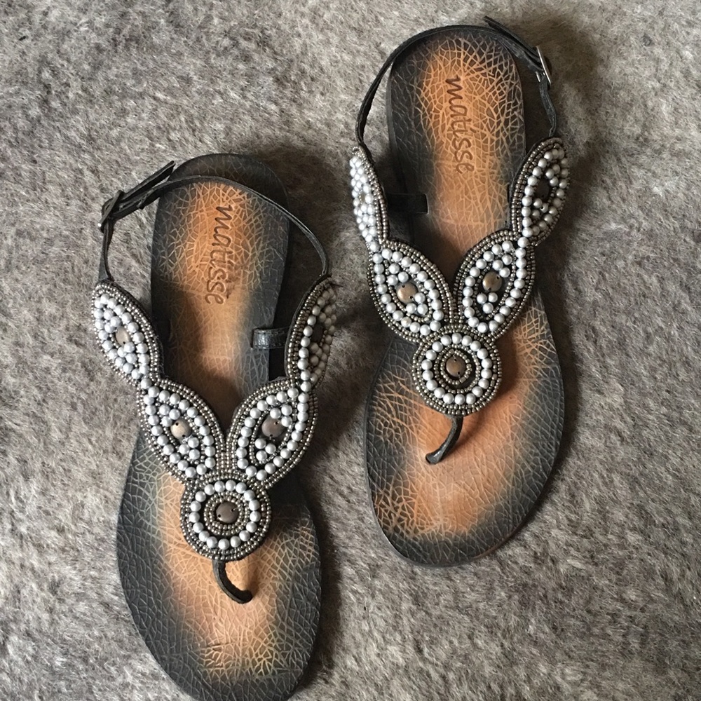 [Matisse] Brown Beaded Sandals
